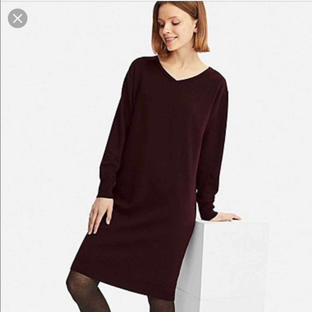 Uniqlo merino wool blend u neck dress